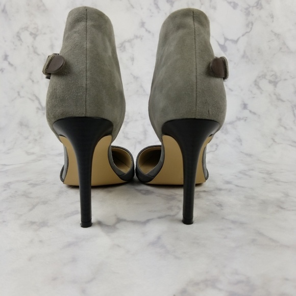 Gray Snakeskin Ankle Strap high heels size 8.5M - Picture 4 of 8